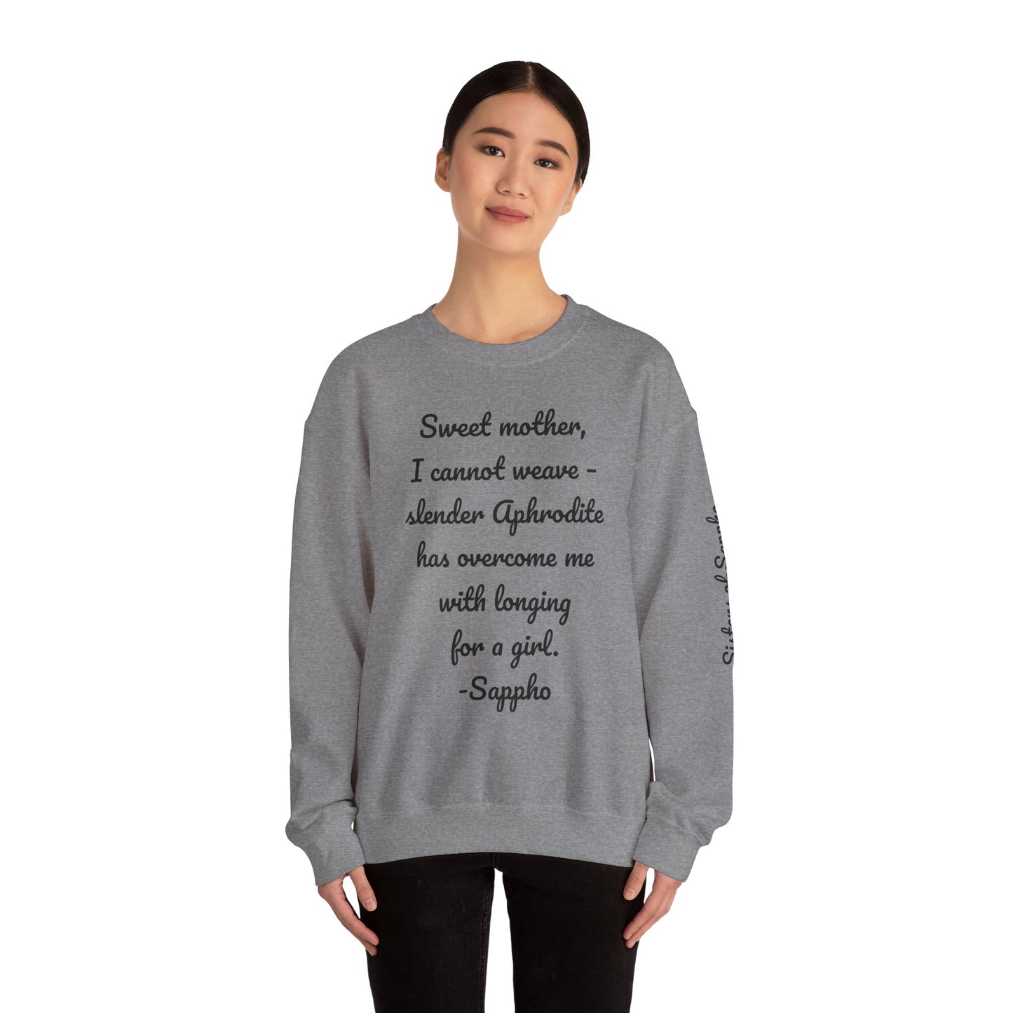 Sisters of Sappho Unisex Crewneck Sweatshirt - Black Text