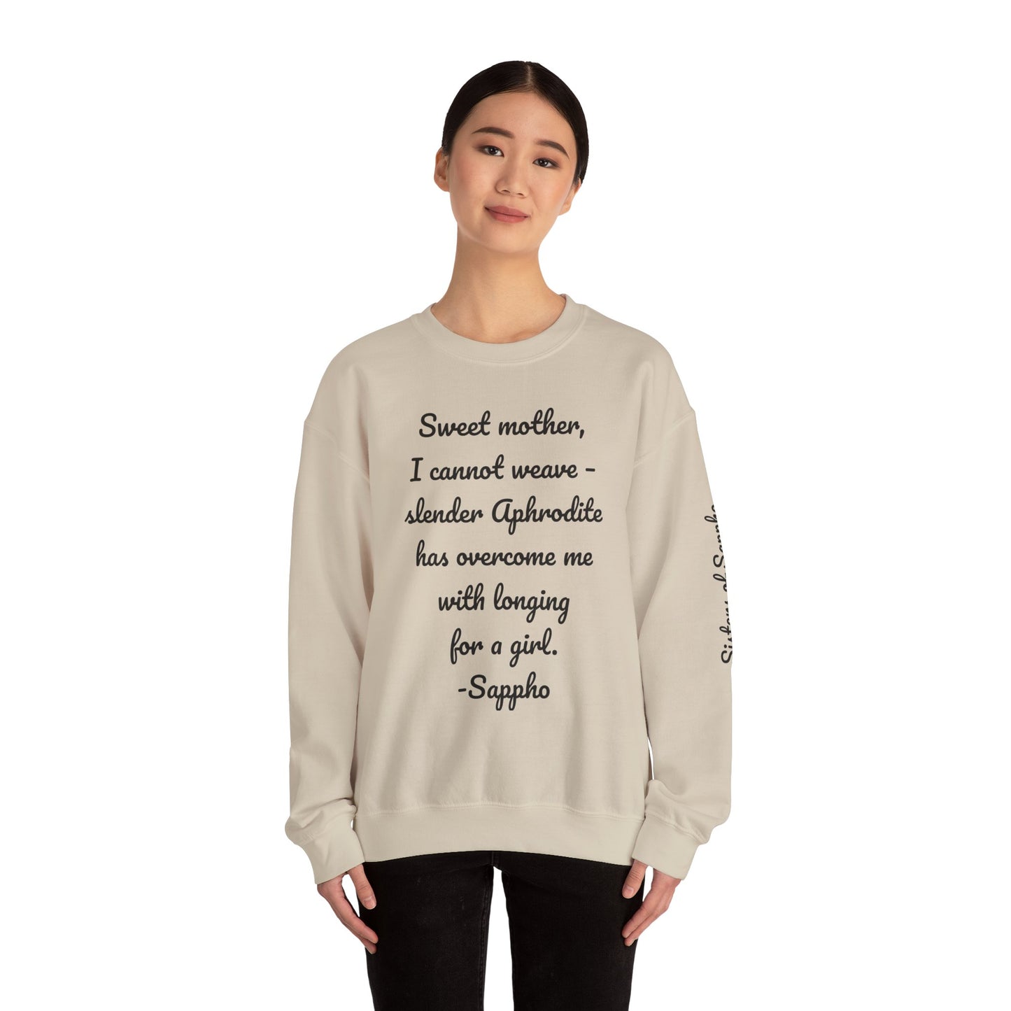 Sisters of Sappho Unisex Crewneck Sweatshirt - Black Text