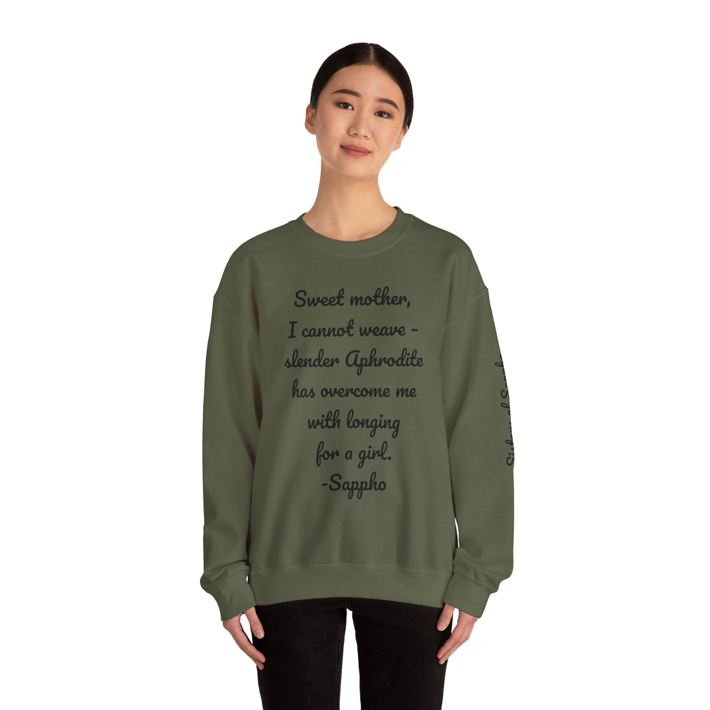 Sisters of Sappho Unisex Crewneck Sweatshirt - Black Text