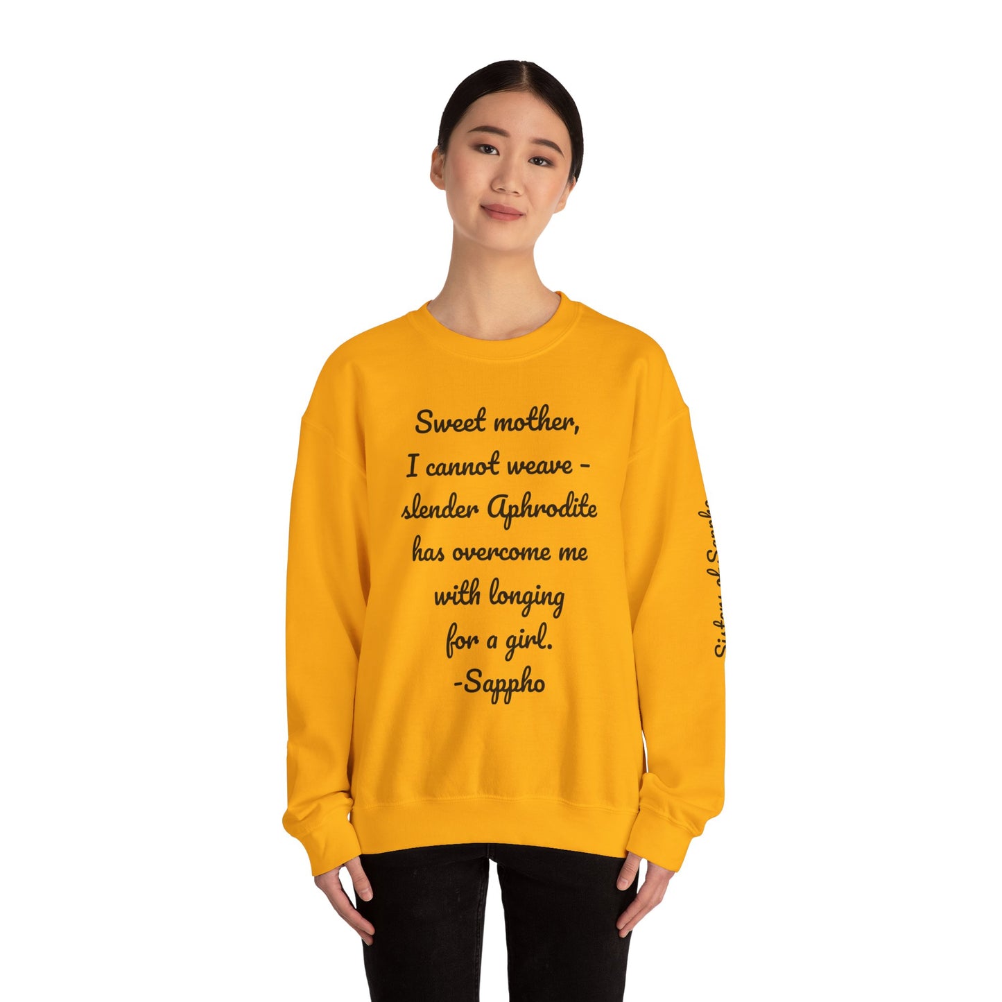 Sisters of Sappho Unisex Crewneck Sweatshirt - Black Text