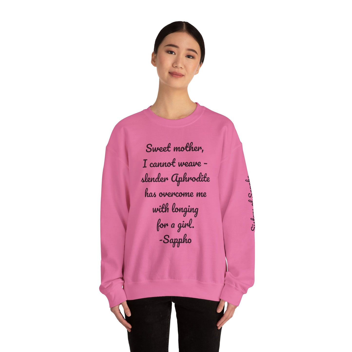 Sisters of Sappho Unisex Crewneck Sweatshirt - Black Text