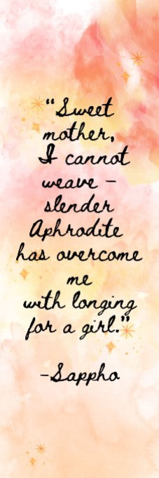 Printable Bookmark Sappho Quote 1P